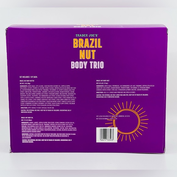 3pc Gift Set Trader Joe's Brazil Nut Body Butter Body Mist & Body Oil Limited - Picture 6 of 6